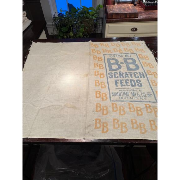 Vintage Maritime Milling Co. B-B Scratch Feeds Flour Sack Fabric – Buffalo, NY - Picture 3 of 12